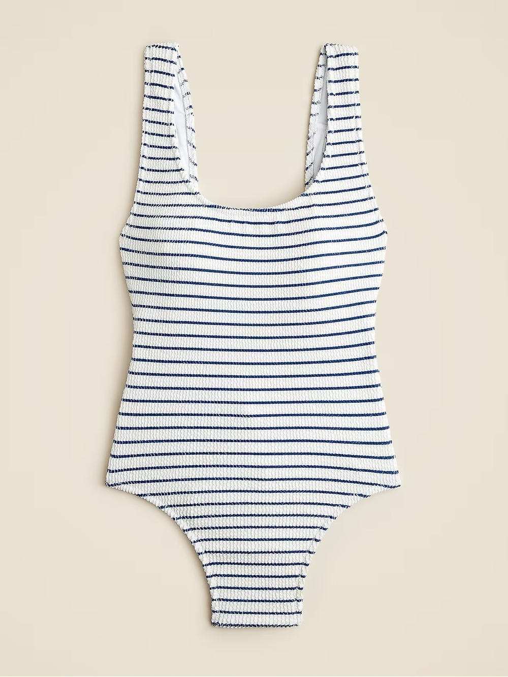 J. Crew Navy and White Striped Scoop One-Piece Swimsuit - Picture 4 of 4